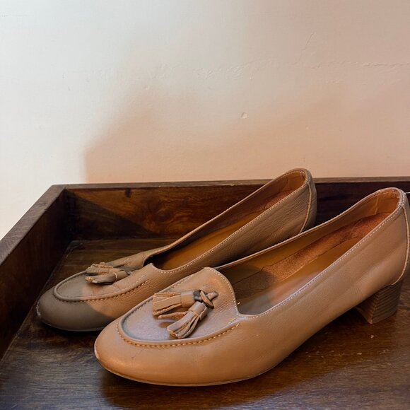 Bravo Java Tan Leather Heeled Loafers - Picture 4 of 6